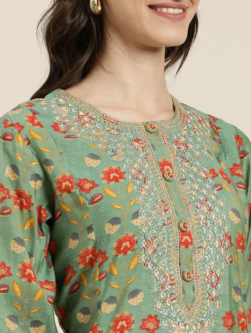 women floral kurta pant set with dupatta - 20251324 -  Standard Image - 6