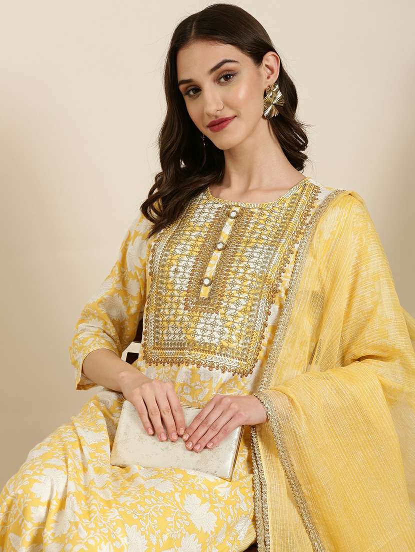 women floral kurta pant set with dupatta - 20251329 -  Standard Image - 4