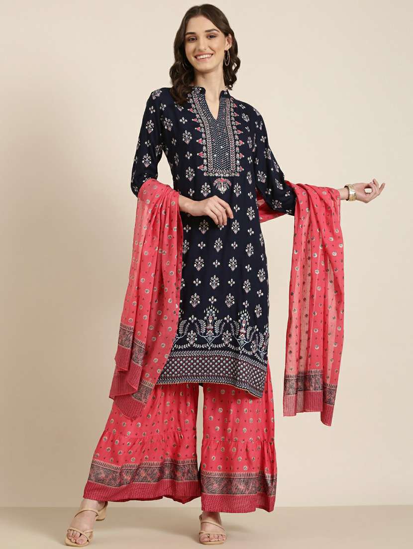 women floral kurta sharara set with dupatta - 20251402 -  Standard Image - 1