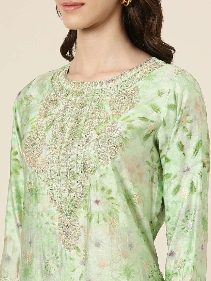 women printed round neck kurta pant set with dupatta - 20251411 - Standard Image - 4