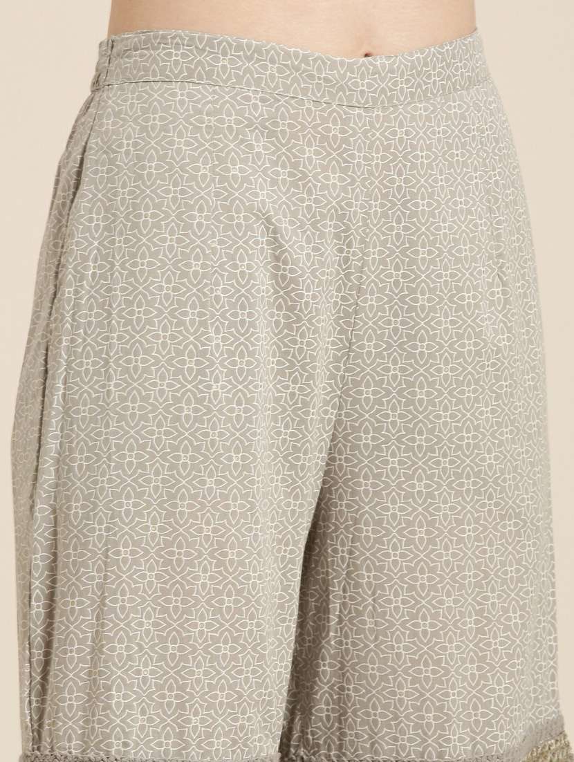 women paisley round neck kurta sharara set with dupatta - 20251412 -  Standard Image - 6