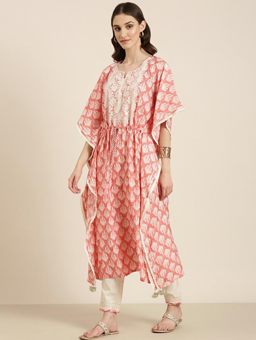 women printed notch neck kaftan set - 20251433 - Standard Image - 1