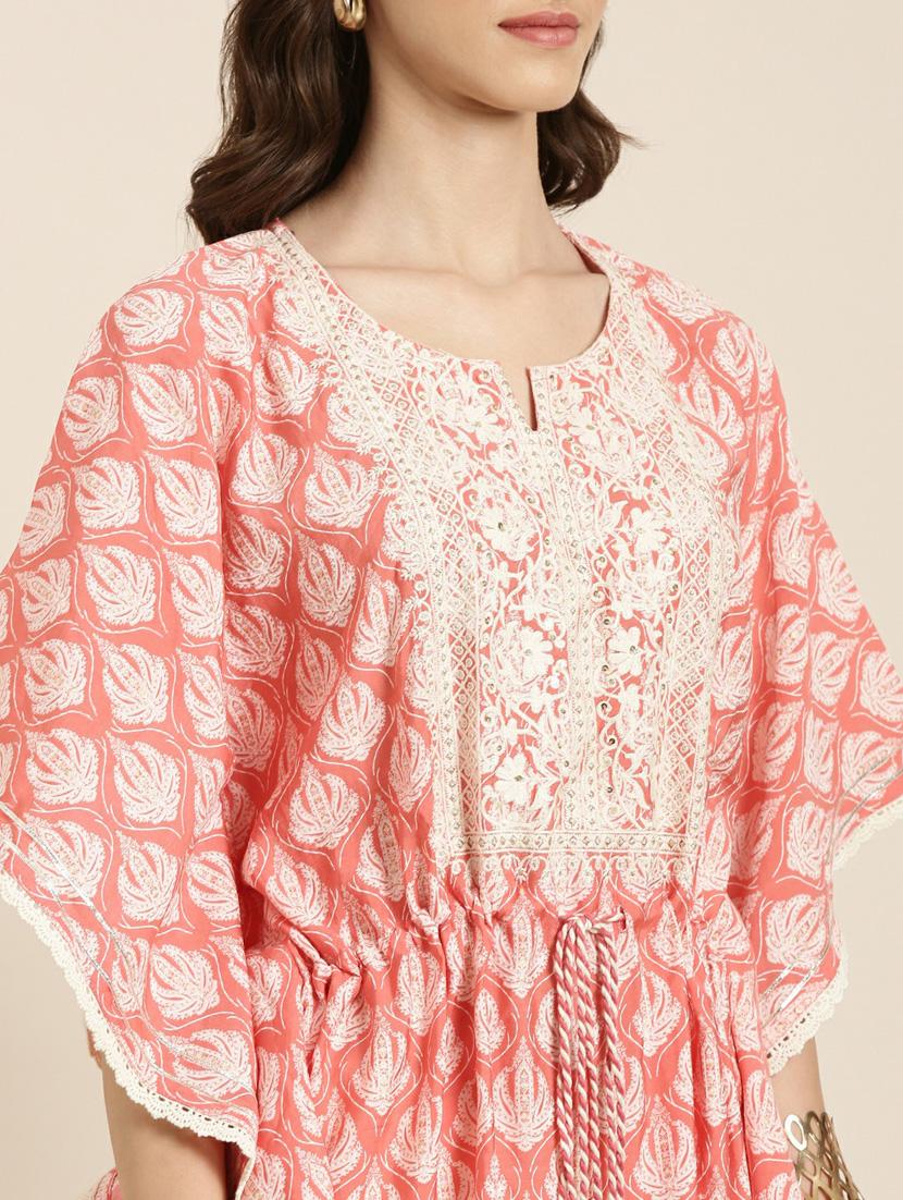 women printed notch neck kaftan set - 20251433 - Standard Image - 4