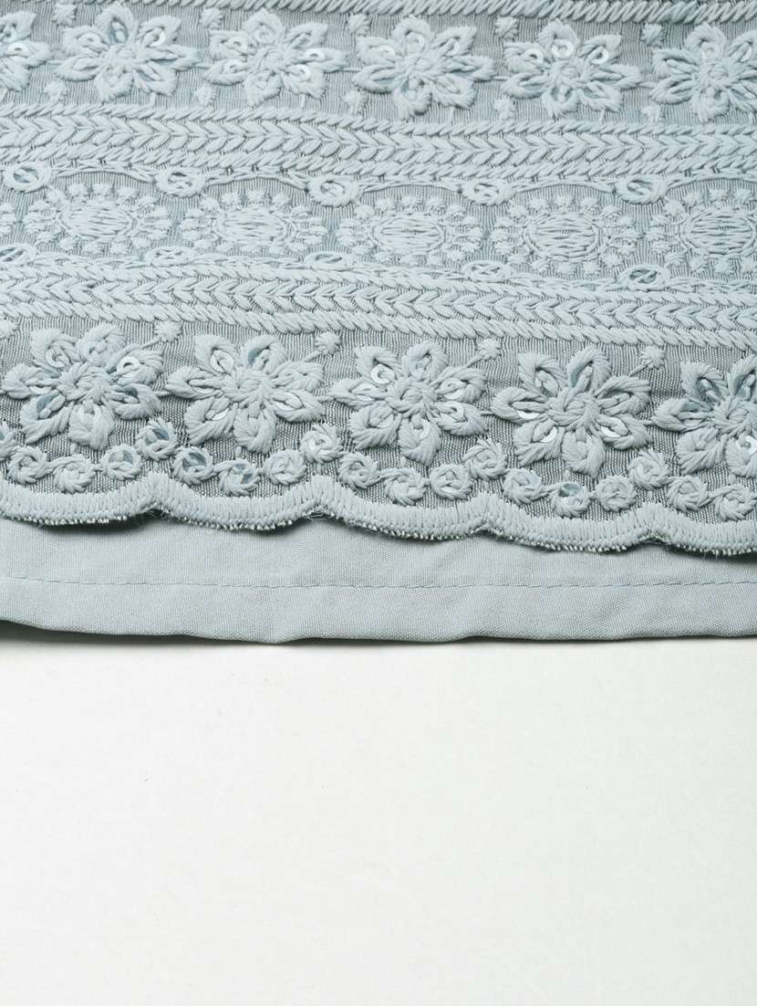 women's grey notch neck straight kurta - 20252246 -  Standard Image - 6