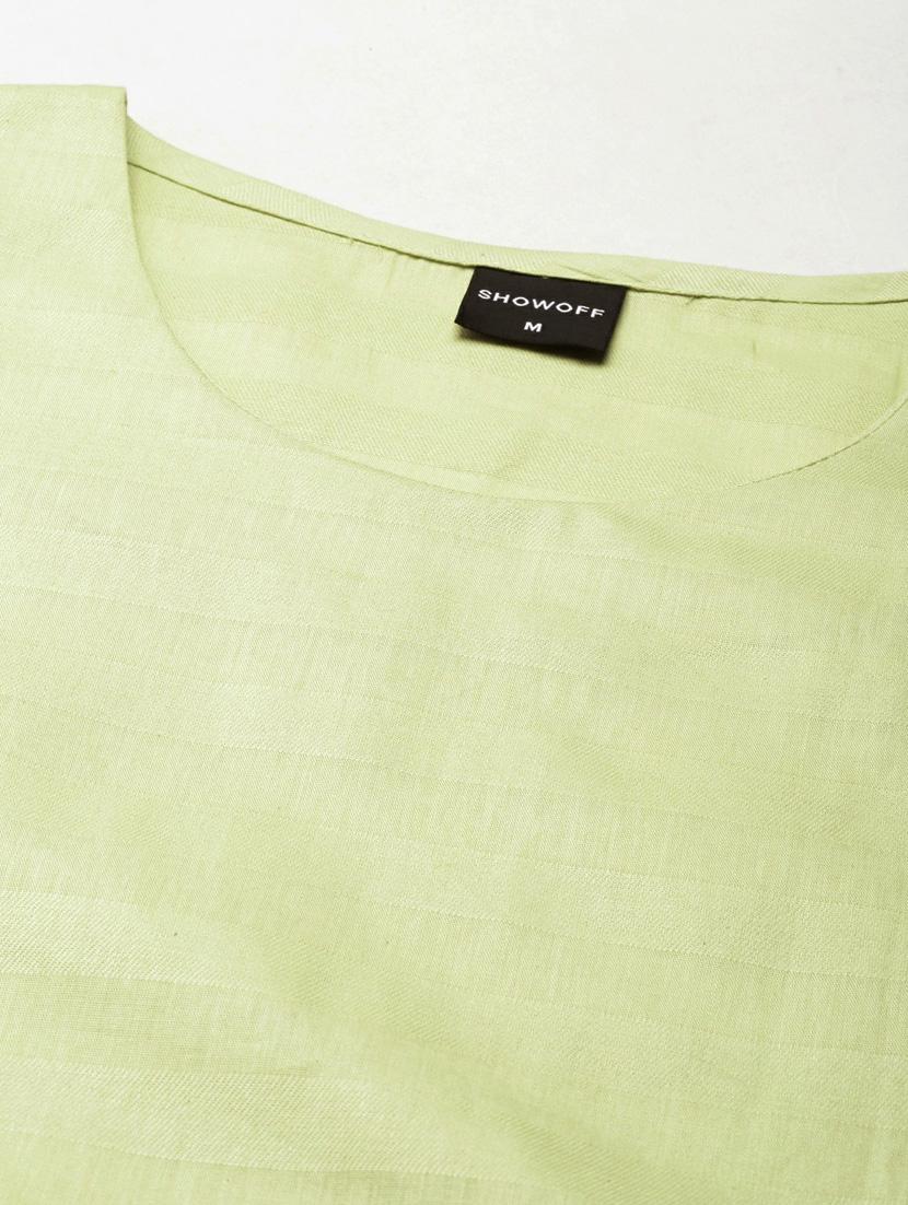 women's lime green round neck straight kurta - 20252258 - Standard Image - 6