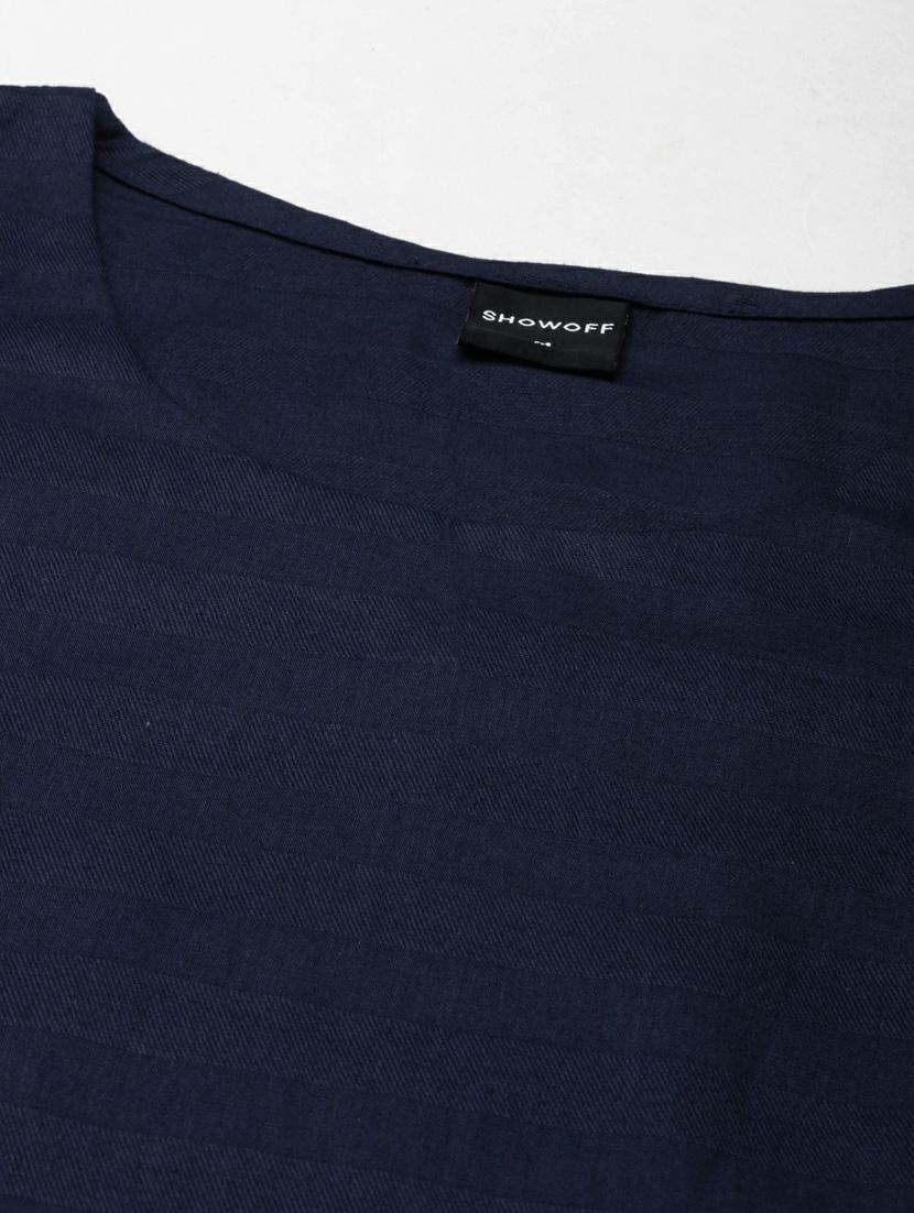 navy cotton straight kurta - 20252261 - Standard Image - 6