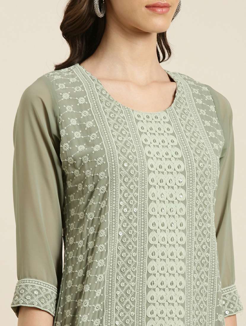 women embroidered straight kurta - 20252304 -  Standard Image - 4