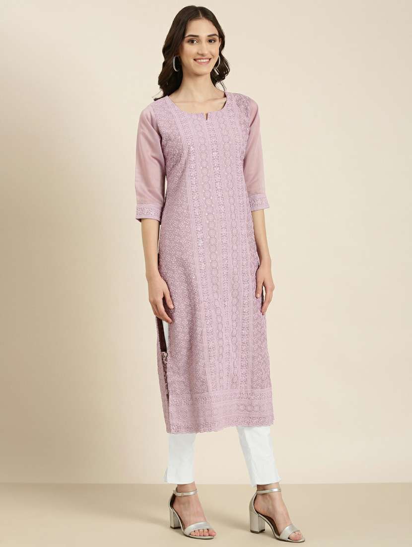 women embroidered straight kurta - 20252305 -  Standard Image - 1