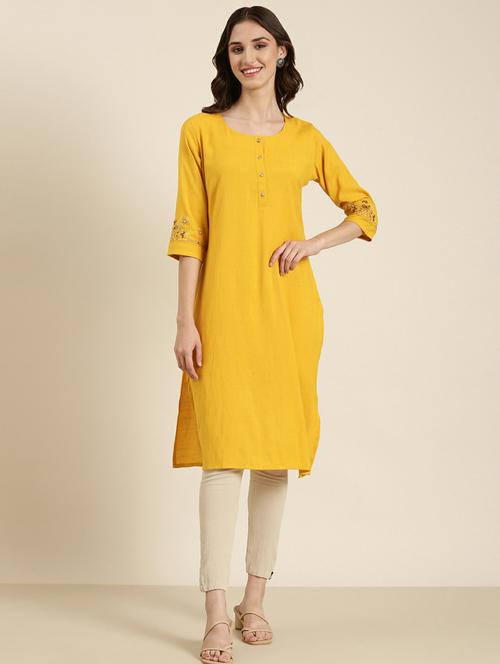 women embroidered straight kurta - 20252315 -  Standard Image - 0
