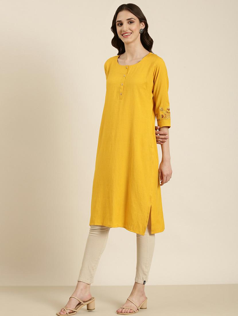 women embroidered straight kurta - 20252315 -  Standard Image - 1