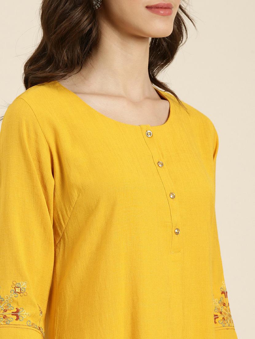 women embroidered straight kurta - 20252315 - Standard Image - 4