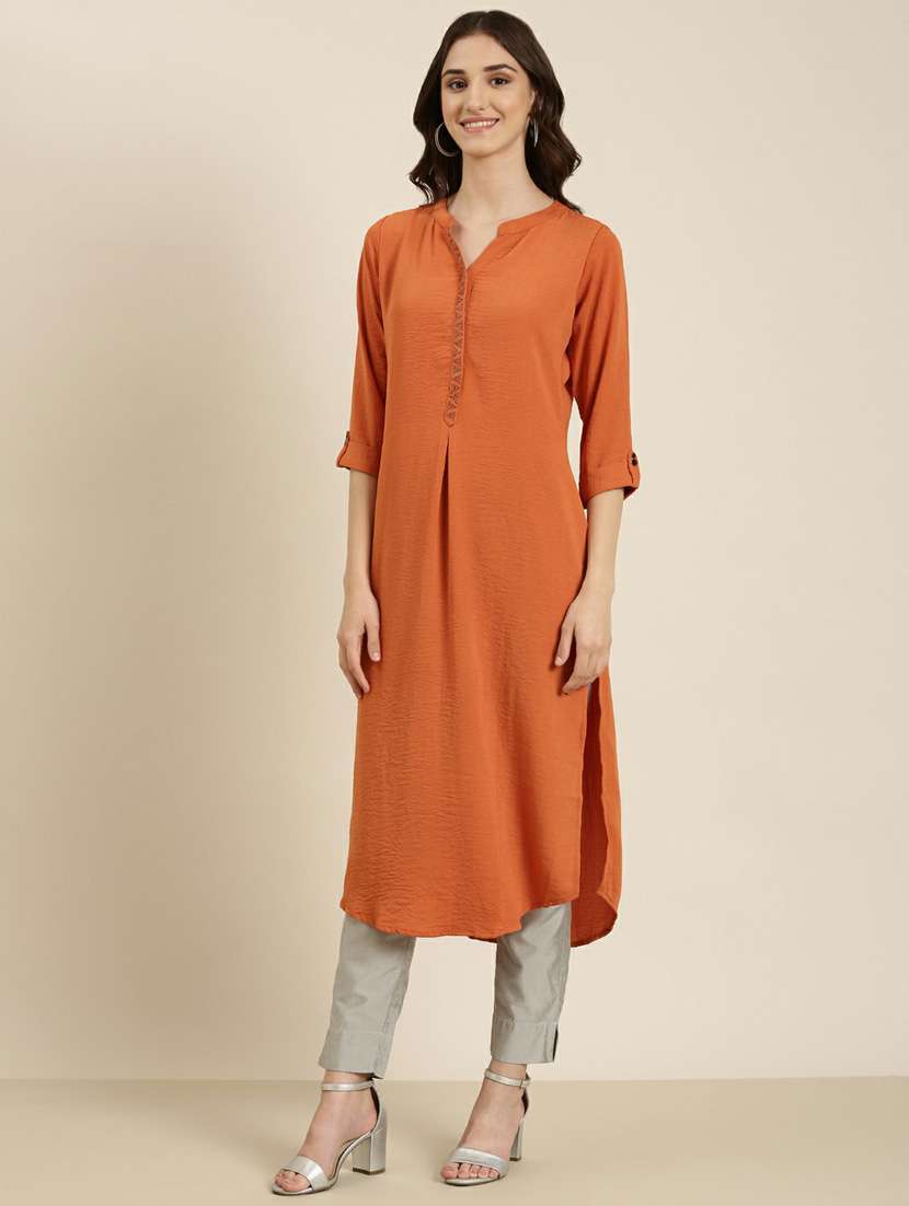  women embellished straight kurta - 20252320 -  Standard Image - 1