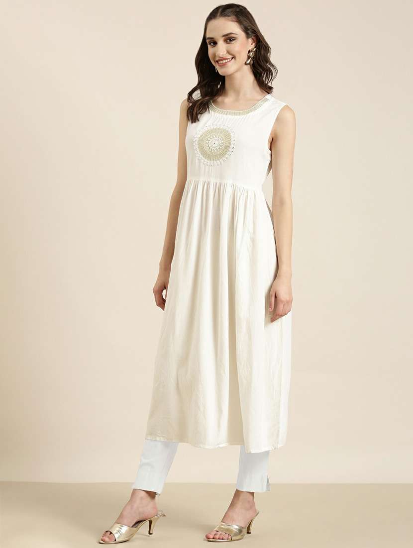 women embroidered kurta with jacket - 20252369 -  Standard Image - 1