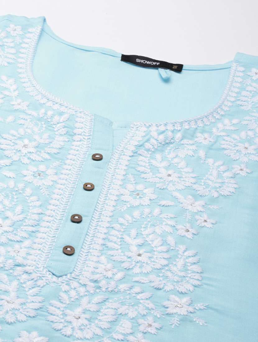 women embroidered straight kurta - 20252439 -  Standard Image - 6