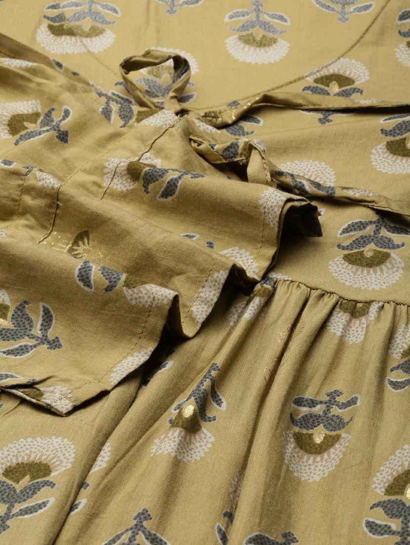 beige floral printed straight kurta - 20252518 - Standard Image - 6