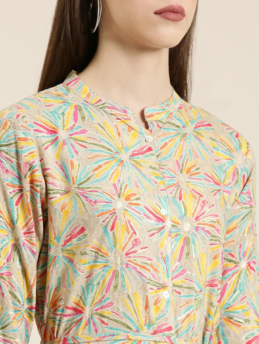women floral printed front slit kurta - 20252532 - Standard Image - 4