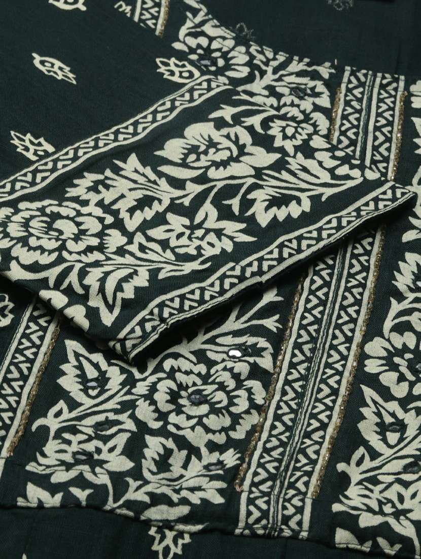 women round neck block printed flared kurta - 20252617 - Standard Image - 6