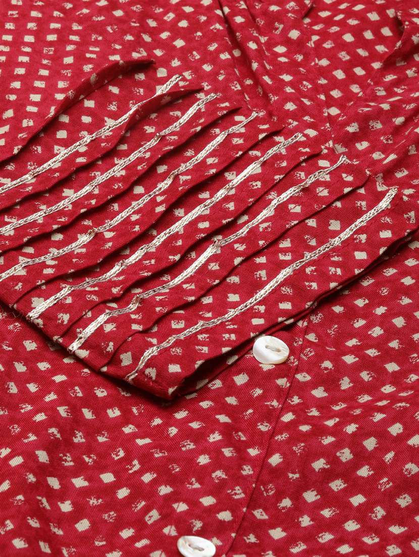 women mandarin neck printed a-line kurta - 20252621 - Standard Image - 6