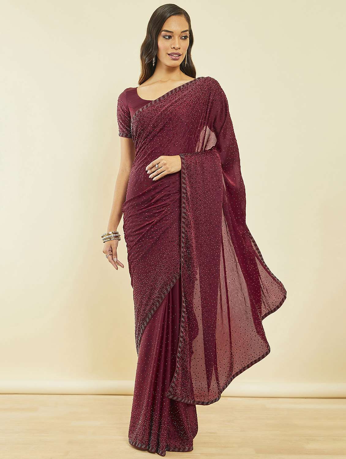 women's embellished saree with blouse