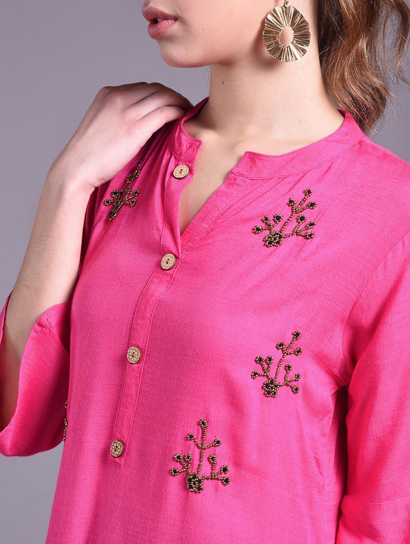 pink colored kurta sharara set - 20254632 - Standard Image - 4