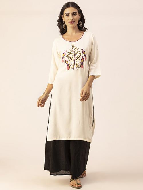 women embroidered straight kurta - 20254847 - Standard Image - 0