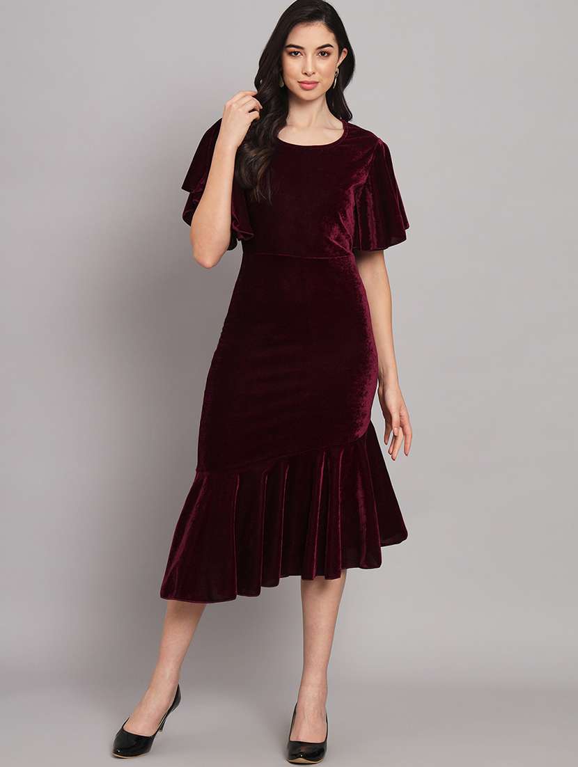 women's tiered dress solid dress