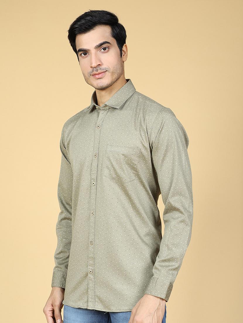 mens micro print casual shirt - 20255222 -  Standard Image - 1