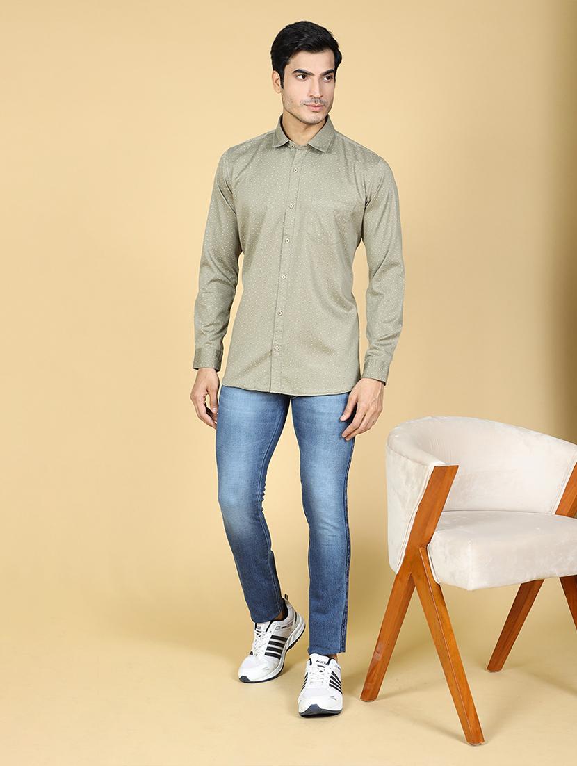 mens micro print casual shirt - 20255222 - Standard Image - 4
