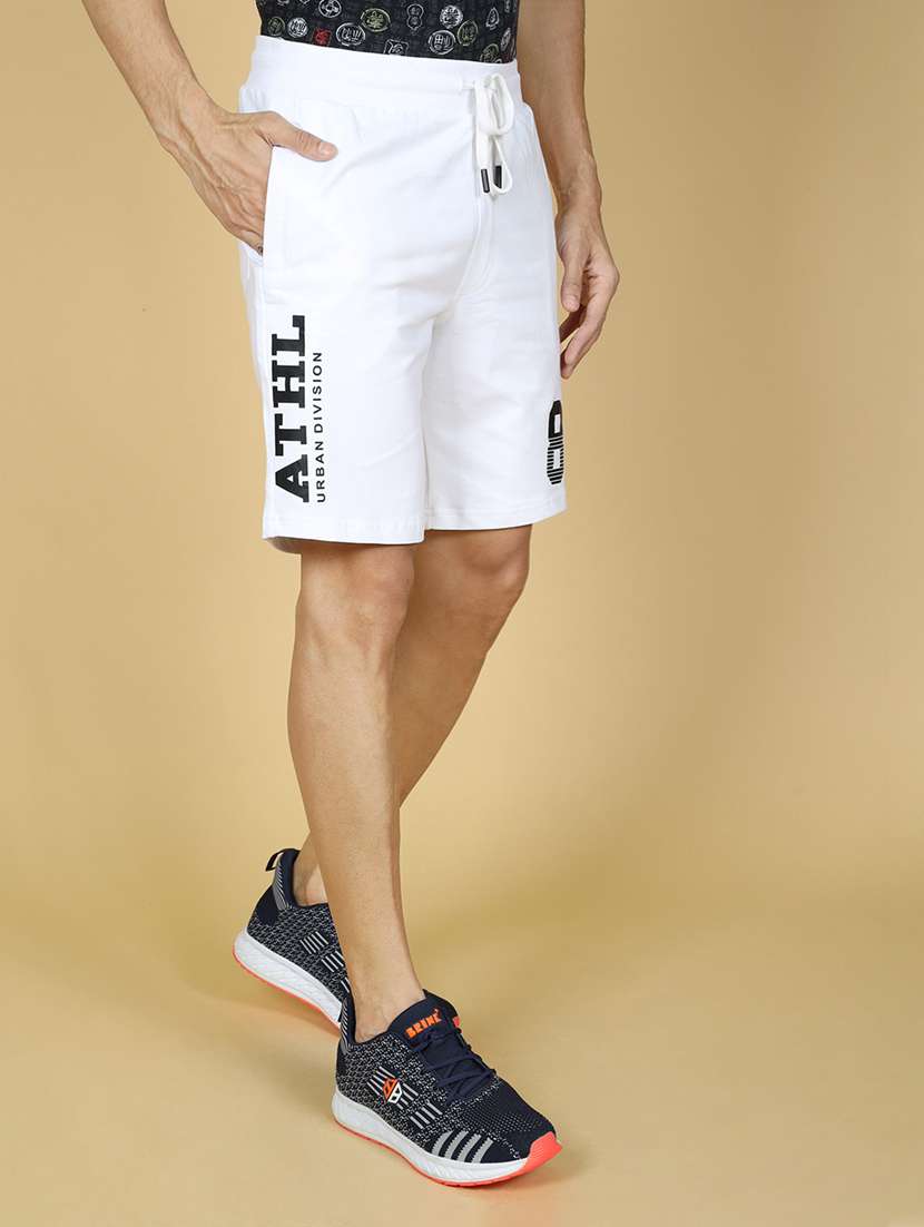 men white typography print cotton short - 20255362 -  Standard Image - 1