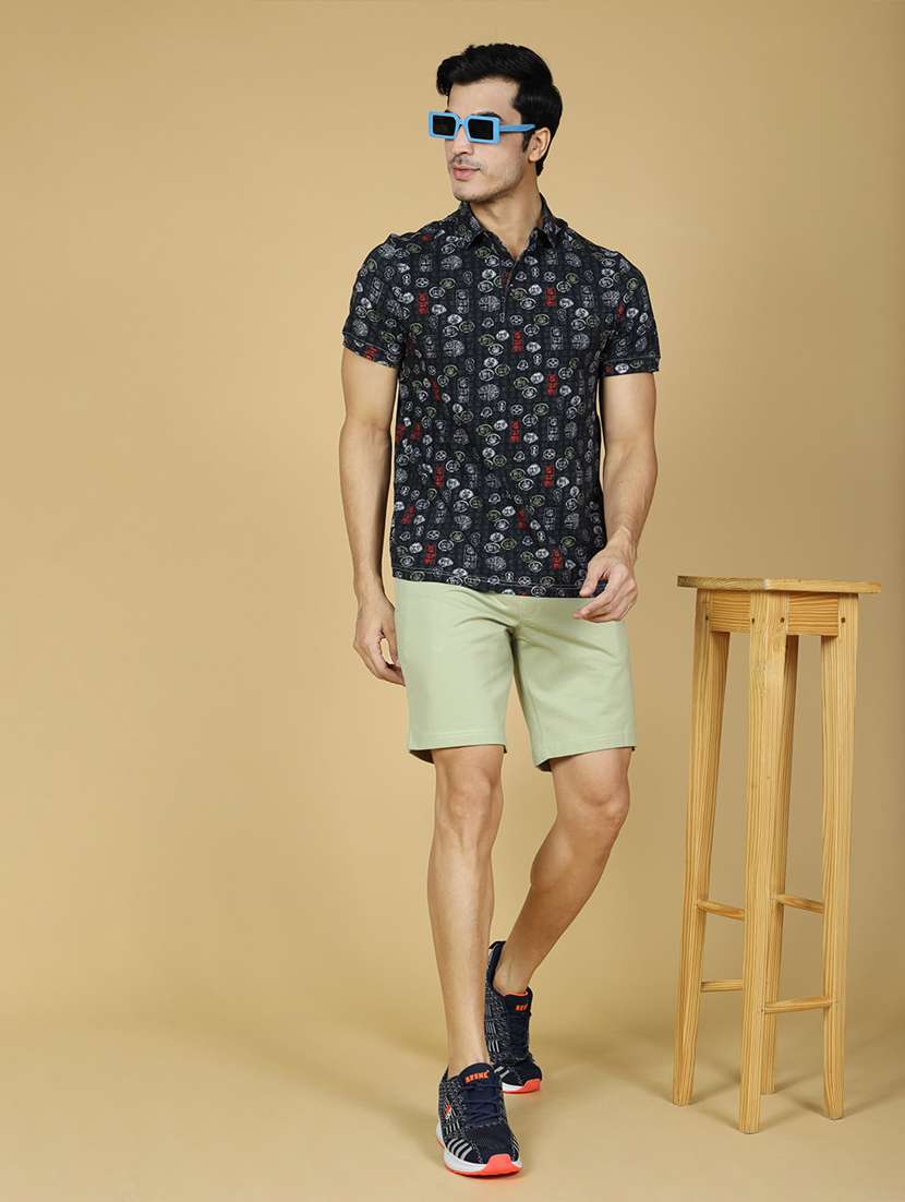 men neo mint typography print  cotton short - 20255366 -  Standard Image - 4