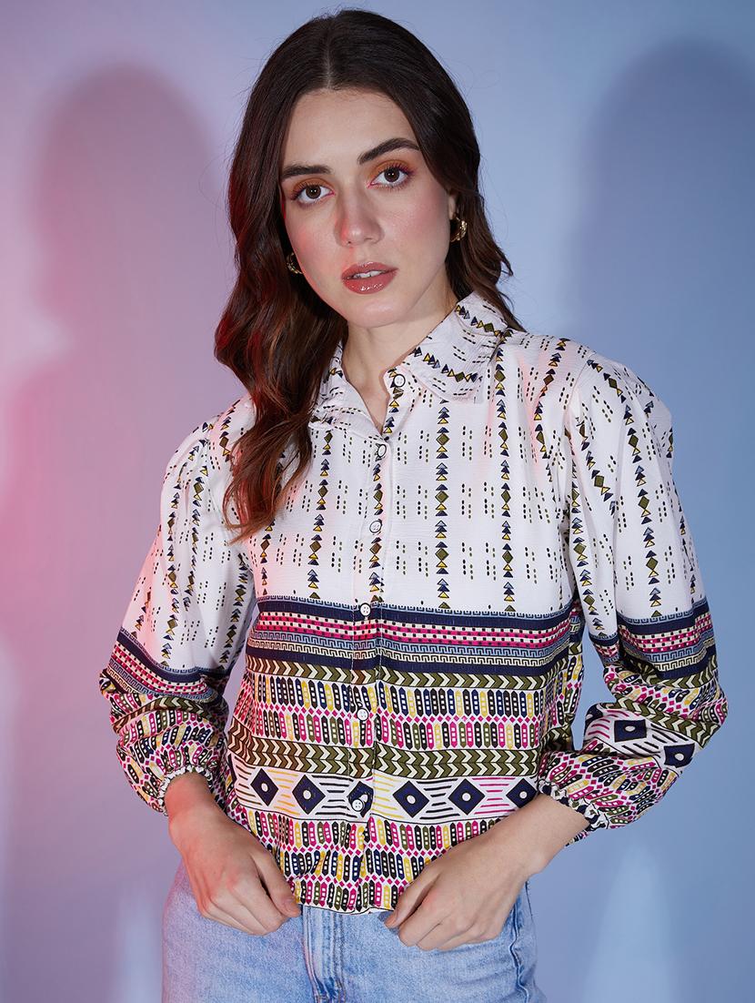 multi colored cotton regular shirt - 20255782 -  Zoom Image - 0