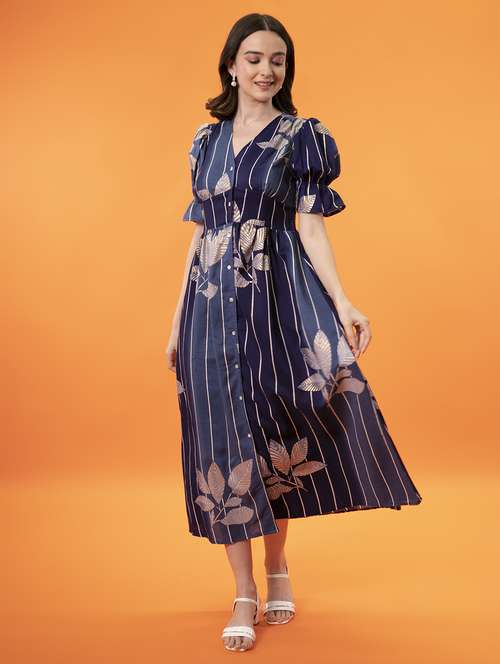 women's fit & flare printed dress - 20256343 -  Standard Image - 0