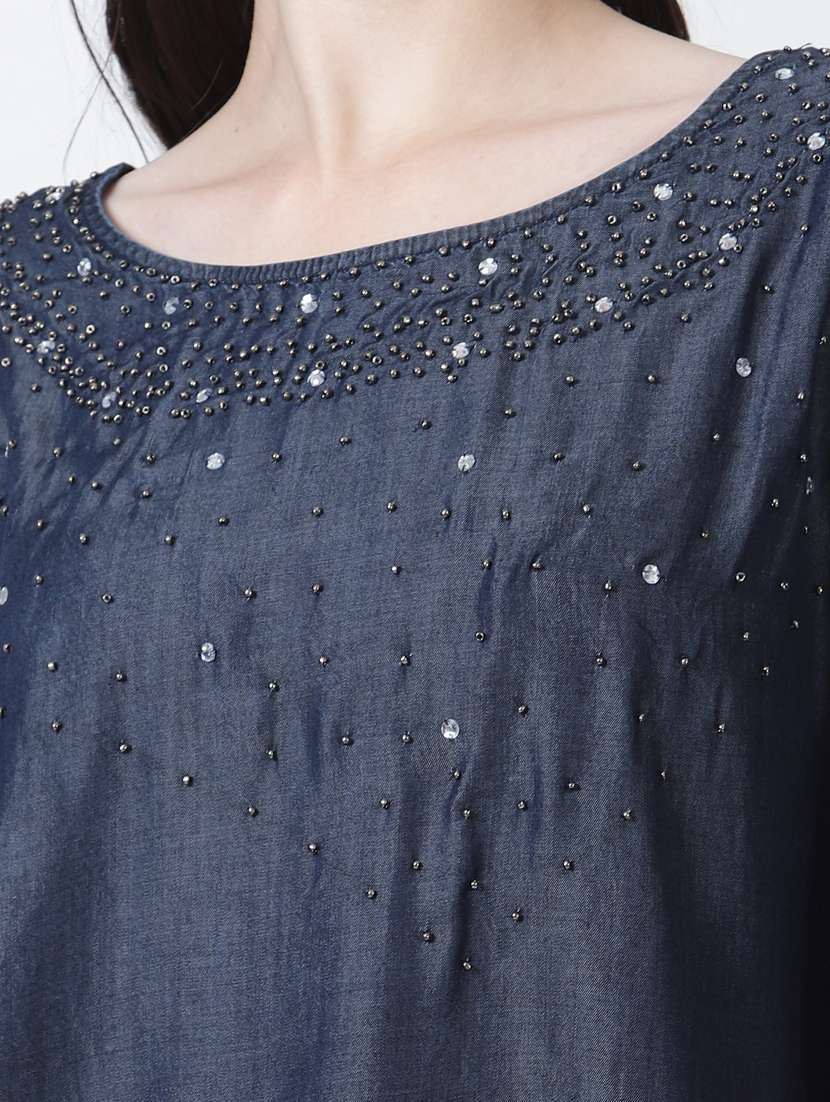 grey embroidered poncho - 20256346 - Standard Image - 4