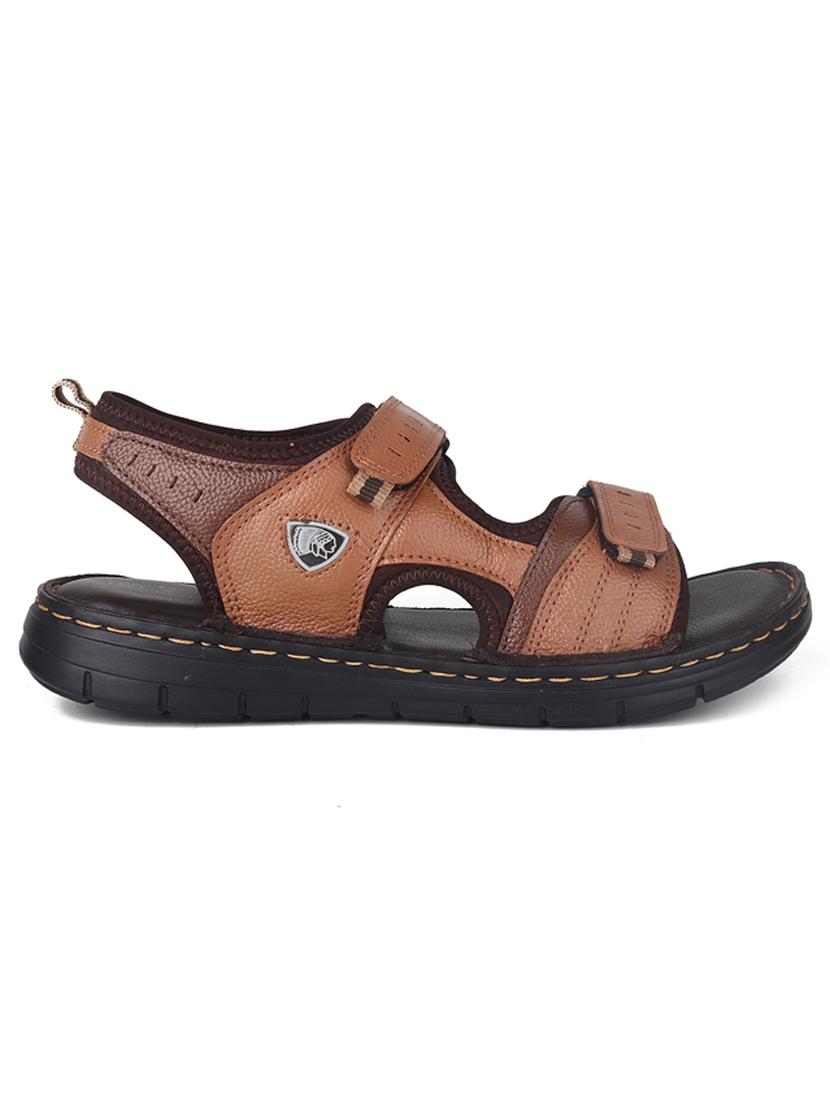 men tan back strap casual sandal - 20256577 -  Standard Image - 1
