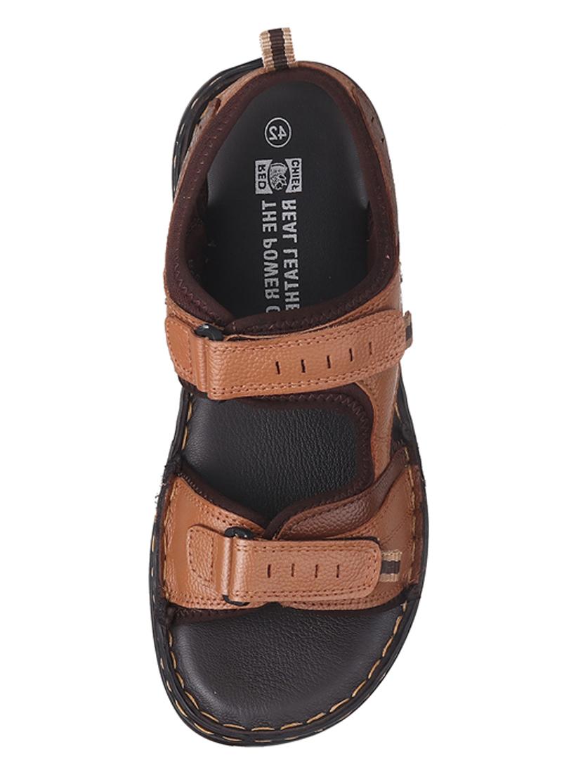 men tan back strap casual sandal - 20256577 - Standard Image - 4