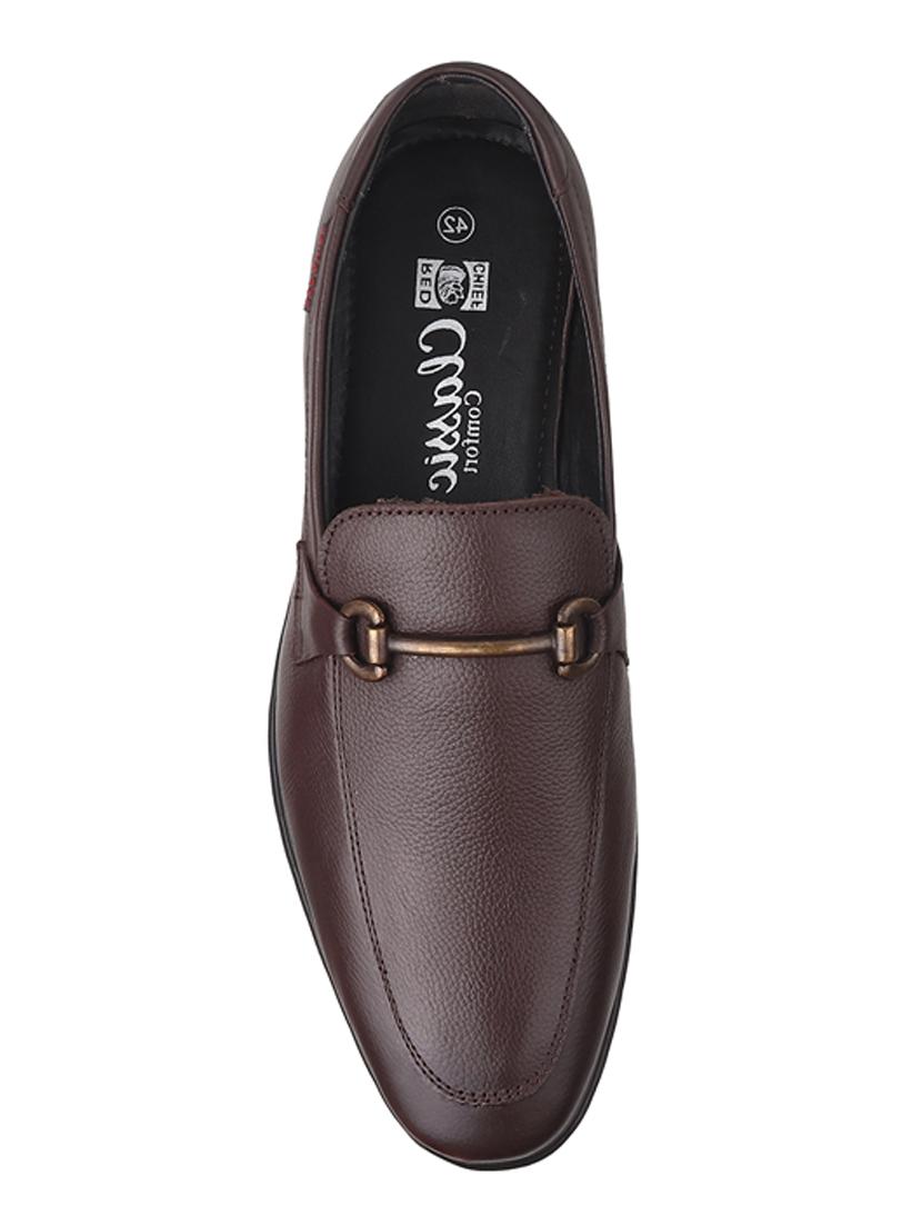red chief dark brown leather formal slip on shoes for men - 20256586 - Standard Image - 4
