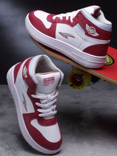 women's white ankle length lace-up sneaker - 20256617 -  Standard Image - 0