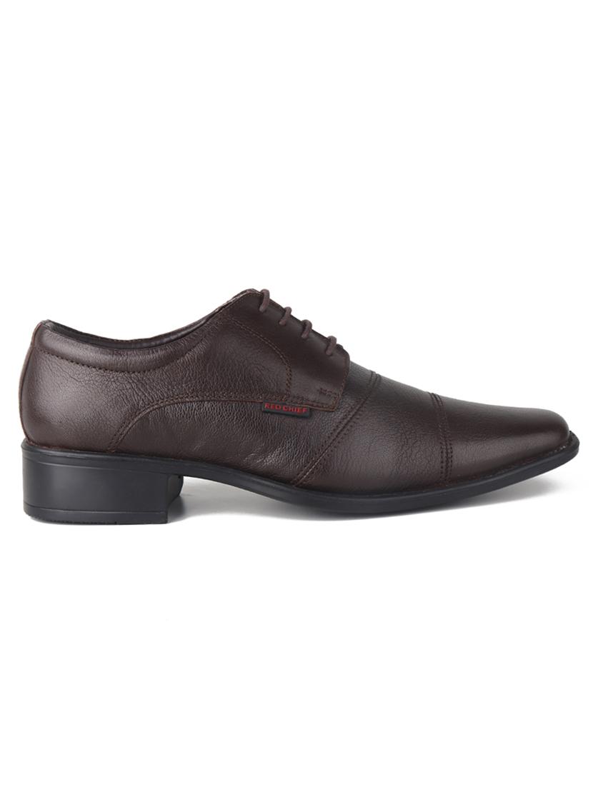 red chief dark brown leather formal derby shoes for men - 20256624 - Standard Image - 1