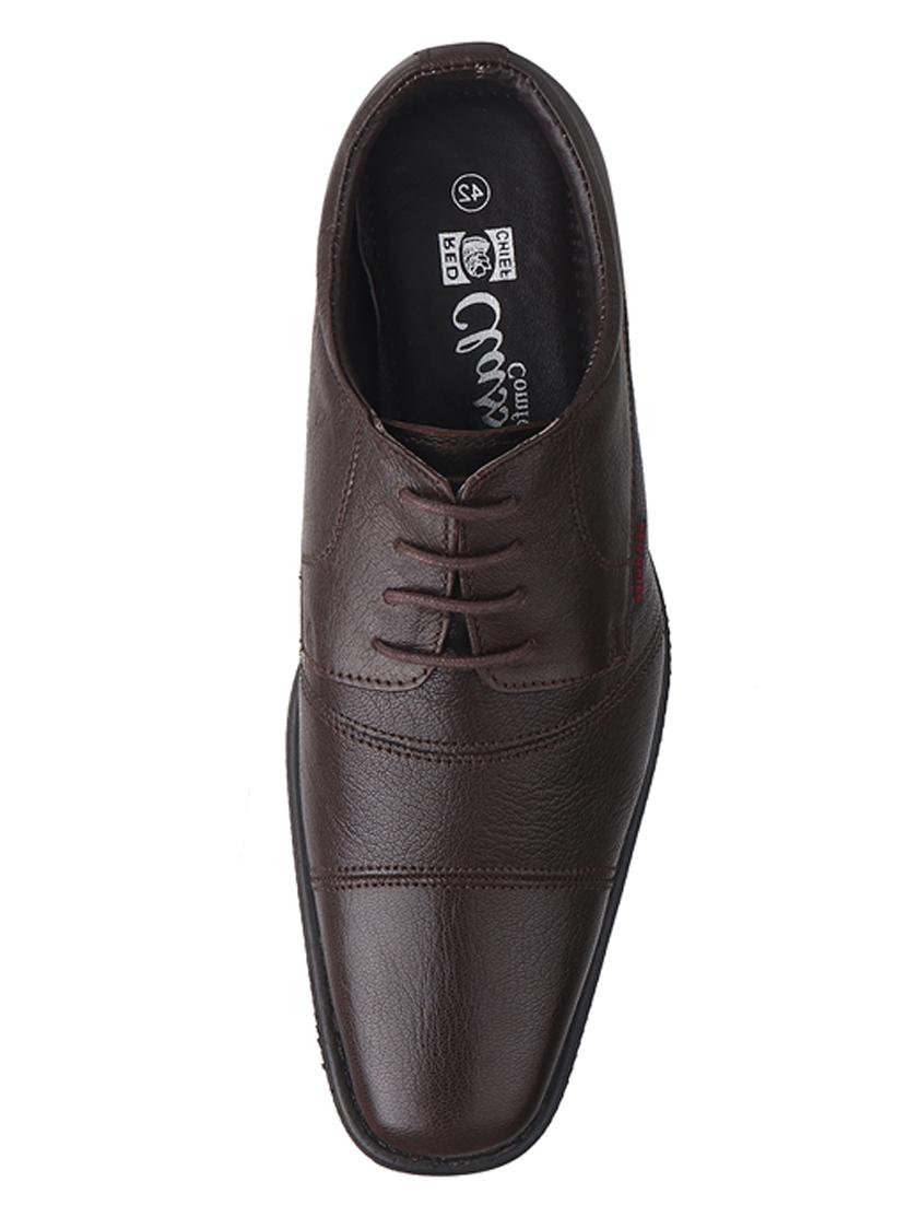 red chief dark brown leather formal derby shoes for men - 20256624 - Standard Image - 4