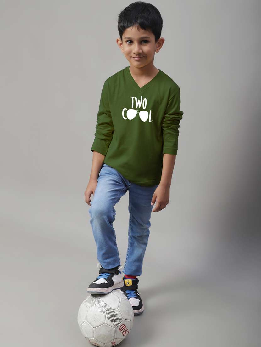 boys v-neck typographic printed t-shirt - 20257433 -  Standard Image - 4
