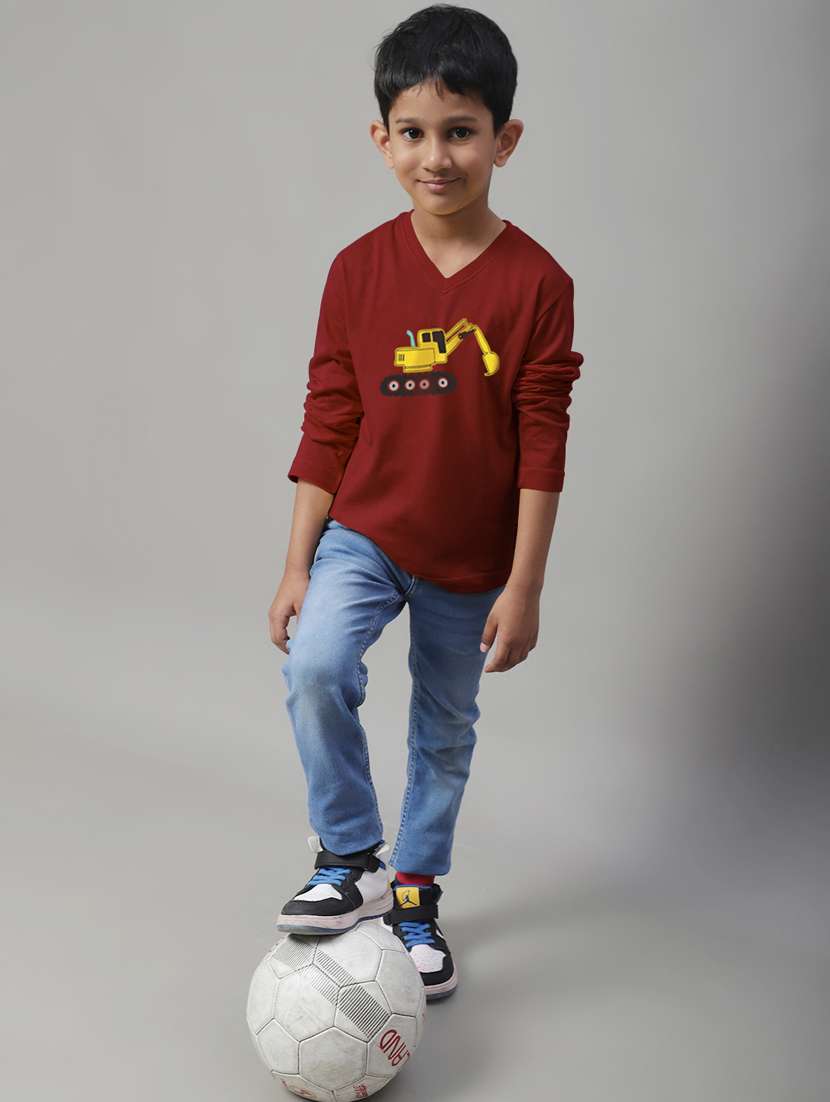 boys v-neck graphic printed t-shirt - 20258099 -  Standard Image - 4