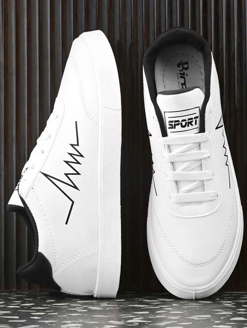 men white lace up sneaker - 20258609 -  Standard Image - 0