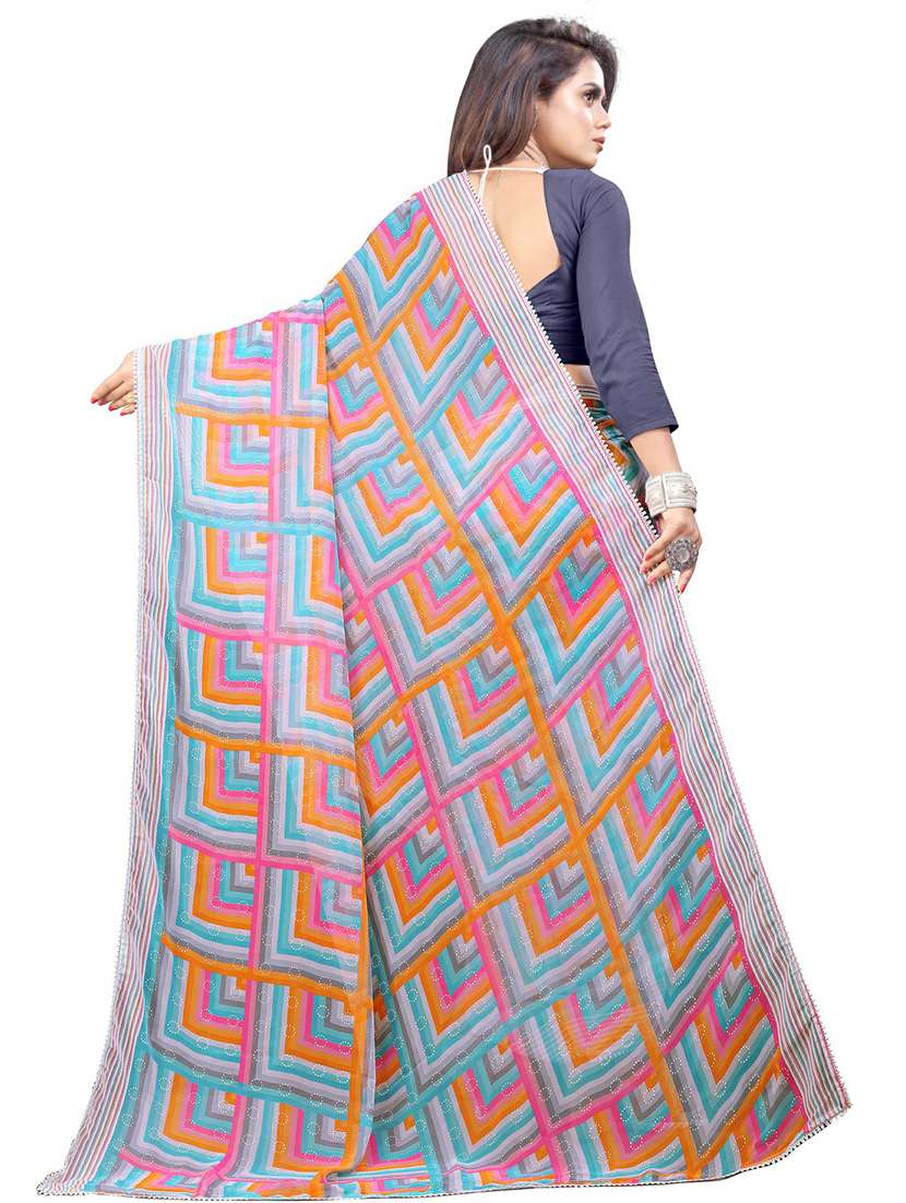 women's printed multi colored saree - 20258752 -  Standard Image - 1