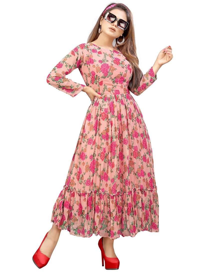 women's fit & flare floral dress - 20259242 -  Standard Image - 1