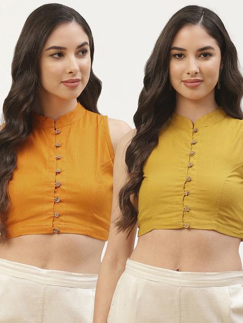 pack of 2 solid stitched blouse - 20259245 -  Standard Image - 0