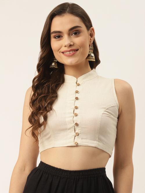 women solid stitched blouse - 20259246 - Standard Image - 0