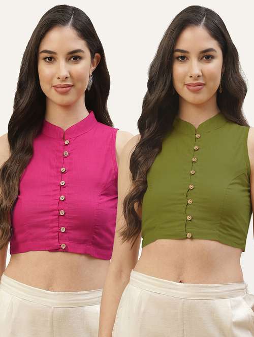 pack of 2 solid front open sleeveless blouse - 20259264 -  Standard Image - 0