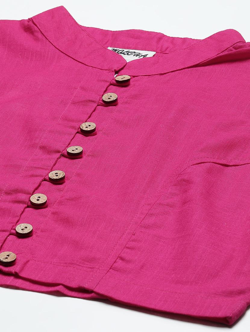 pink solid stitched blouse - 20259271 - Standard Image - 4