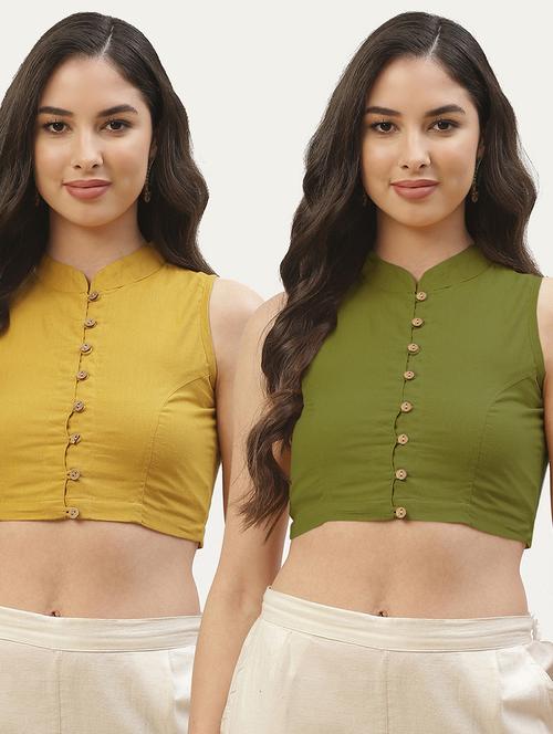 women pack of 2 solid blouses - 20259286 - Standard Image - 0