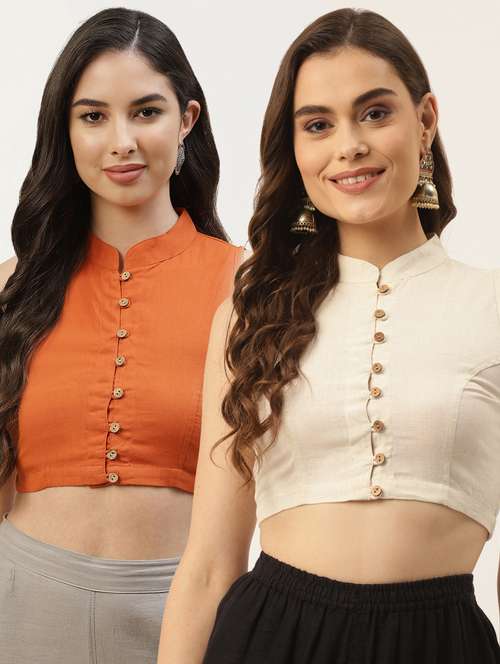 pack of 2 solid front open sleeveless blouse - 20259300 -  Standard Image - 0